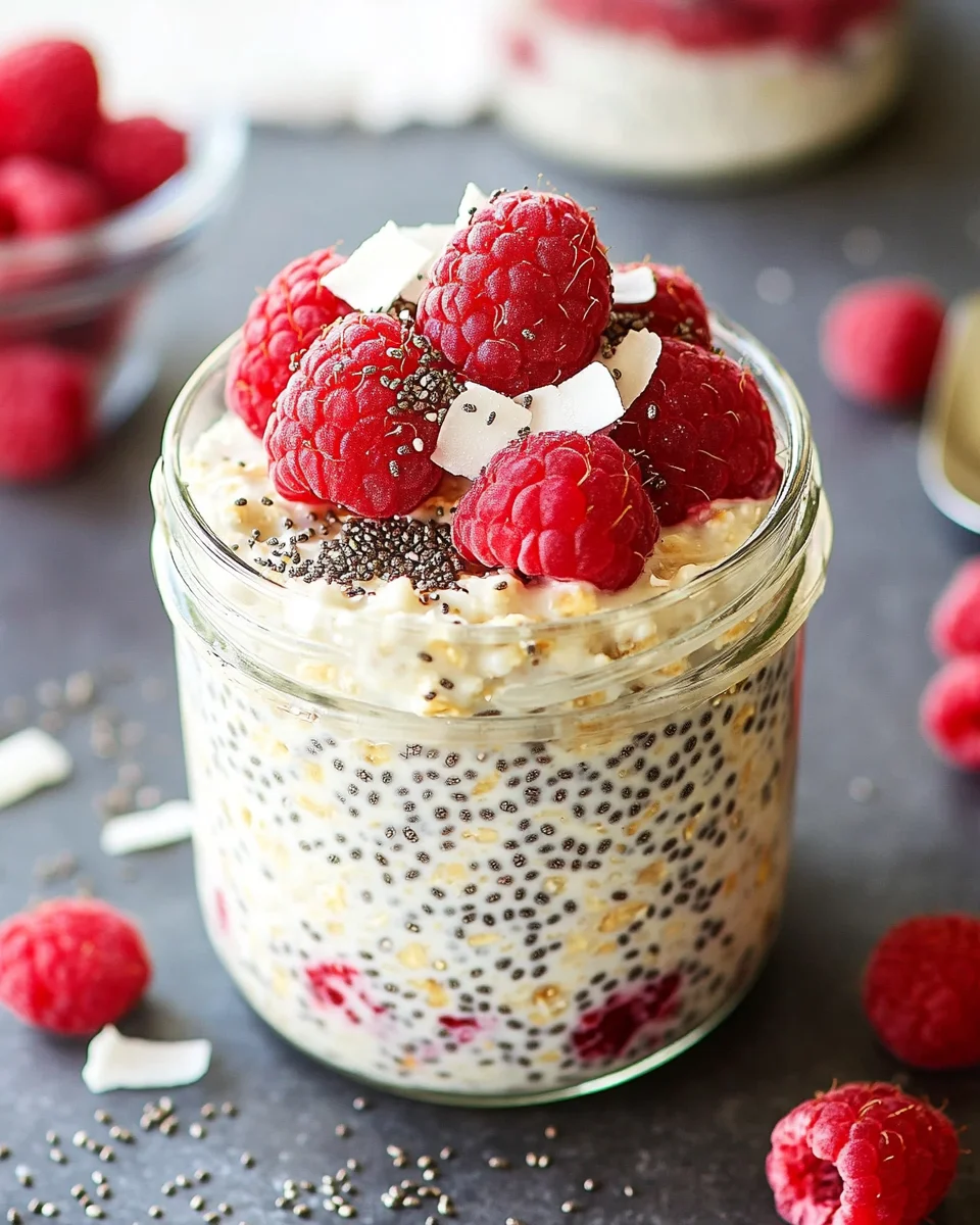 Chia Overnight Oats mit Himbeeren 13 Chia