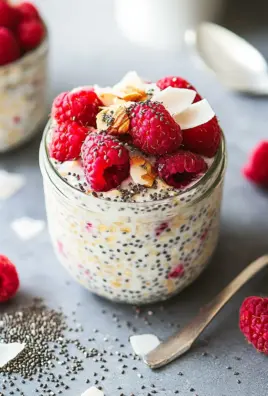 Chia Overnight Oats mit Himbeeren 16 Chia Overnight Oats mit Himbeeren