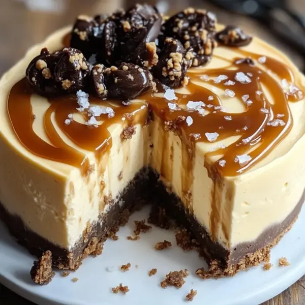 Cookie Dough Cheesecake mit Salted Caramel Swirl