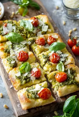 Die beste Focaccia mit Pesto und Tomaten