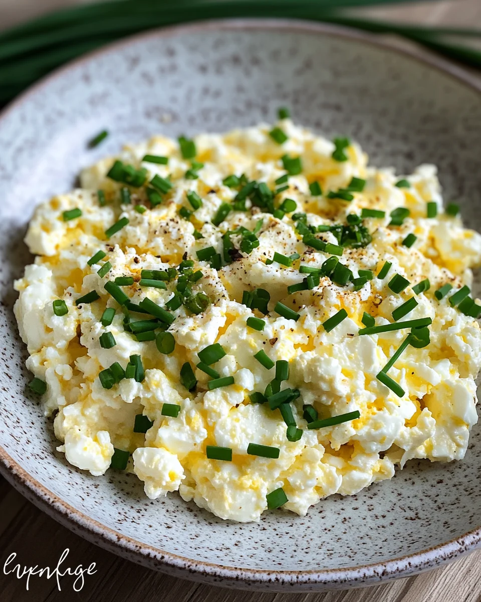 Eiersalat aus körnigem Frischkäse 15 Eiersalat