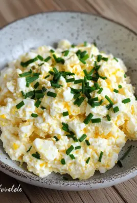 Eiersalat aus körnigem Frischkäse