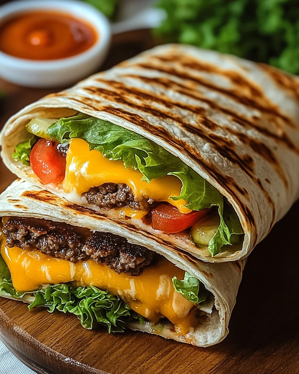 Gegrillte Cheeseburger-Wraps 23 Gegrillte