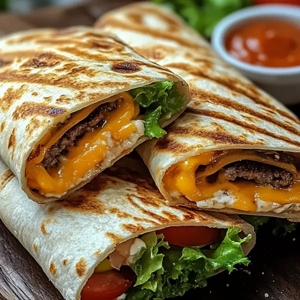 Gegrillte Cheeseburger-Wraps