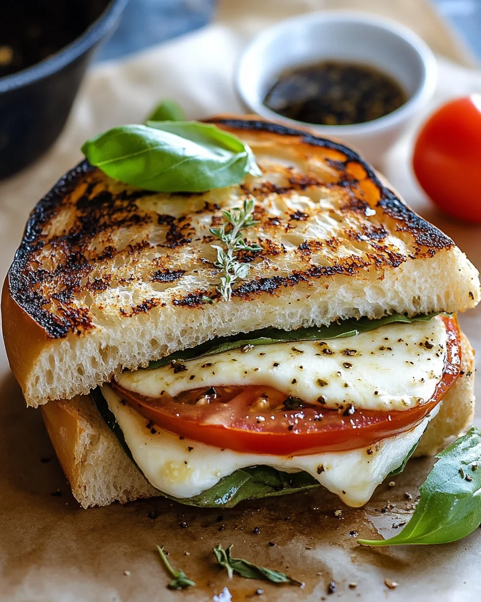 Gegrilltes Mozzarella-Sandwich