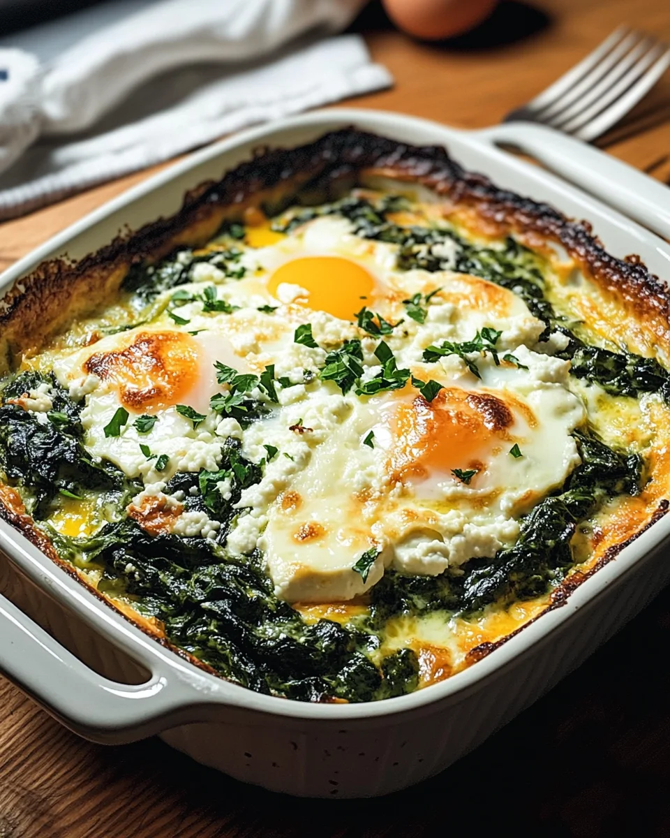 Homepage 3 Low Carb Spinat-Auflauf mit Feta und Ei