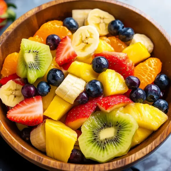 Obstsalat mit klassischem Dressing