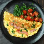 Omelette mit Schinken, K&auml;se und Tomaten