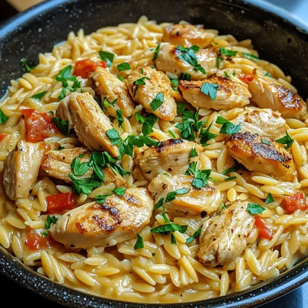 One Pot Orzo Pasta mit Hähnchen