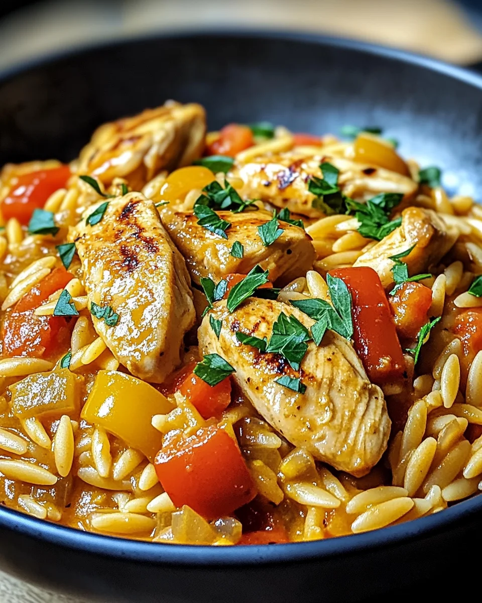 Orzo-Pfanne mit Paprikahuhn 21 Orzo-Pfanne
