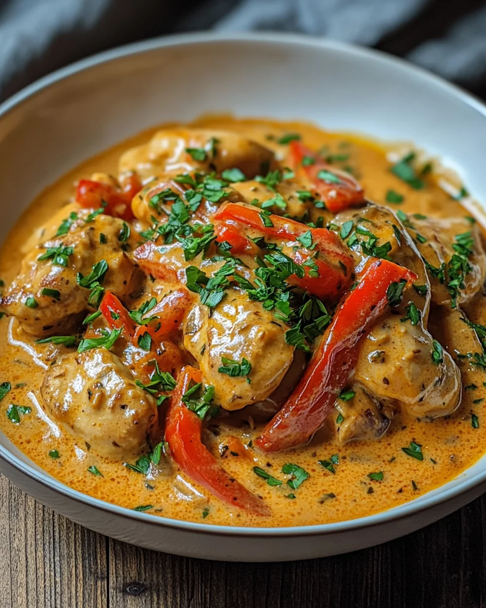 Paprika-Sahne-Hähnchen 23 Paprika-Sahne-Hähnchen