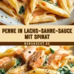 Penne in Lachs-Sahne-Sauce mit Spinat 24 Pinterest Hidden Image