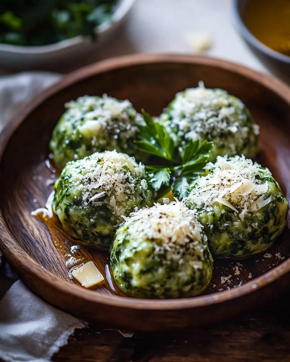 Spinatknödel mit Parmesan 22 Spinatknödel