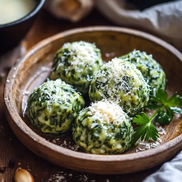 Spinatknödel mit Parmesan