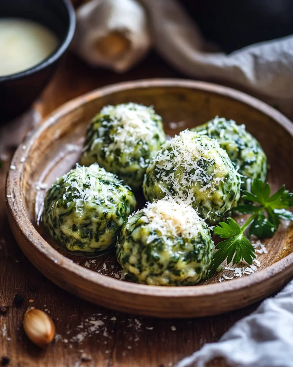 Spinatknödel mit Parmesan 24 Spinatknödel mit Parmesan