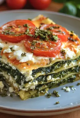Spinatlasagne mit Feta und Tomaten 25 Spinatlasagne mit Feta und Tomaten