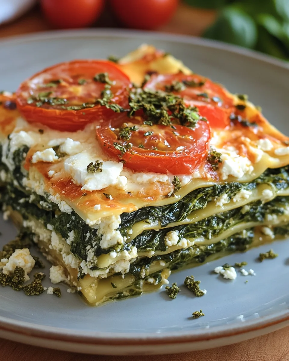 Spinatlasagne mit Feta und Tomaten 24 Spinatlasagne mit Feta und Tomaten