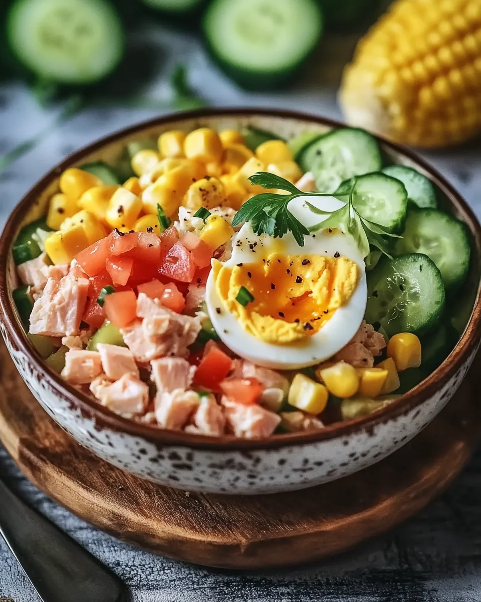 Thunfischsalat mit Ei und Gurke