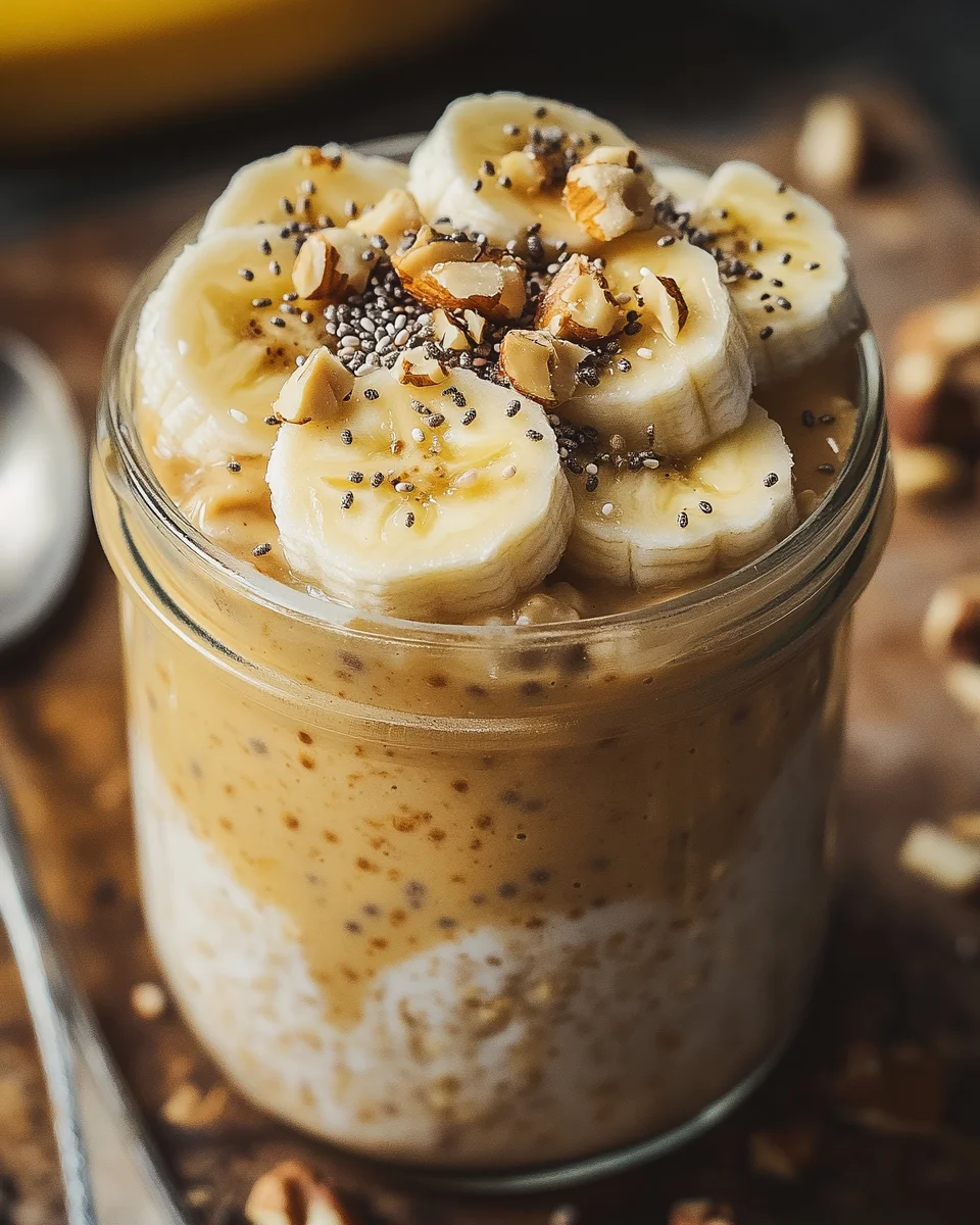 Bananen-Erdnussbutter Overnight Oats 20 Bananen-Erdnussbutter