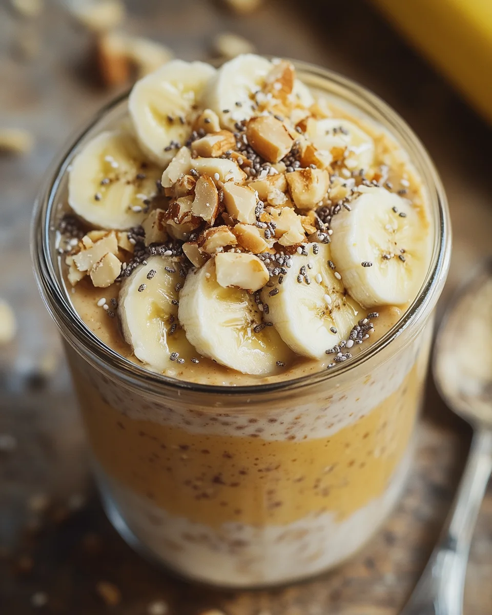 Bananen-Erdnussbutter Overnight Oats