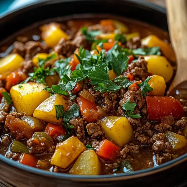 Bauerntopf mit Hackfleisch, Kartoffeln & Paprika