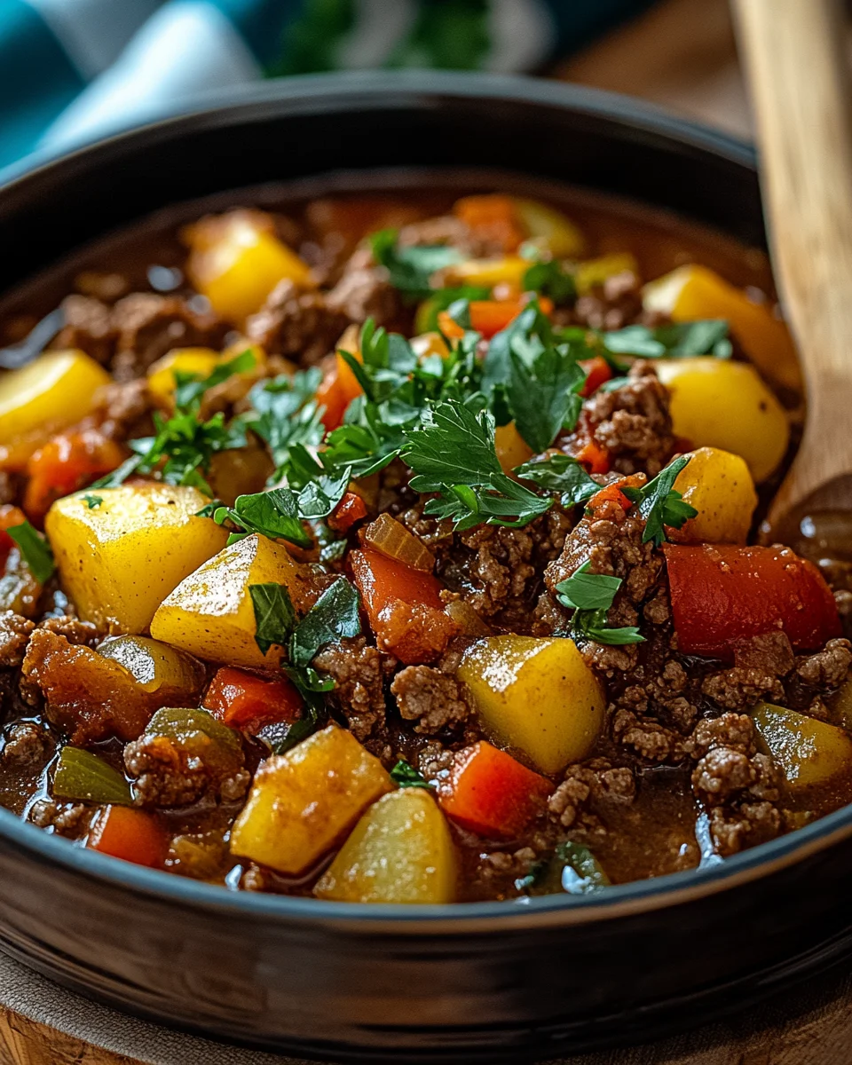 Bauerntopf mit Hackfleisch, Kartoffeln & Paprika