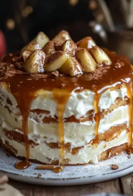 Bratapfeltorte mit Orangen-Zimt-Creme und Karamell-Drip