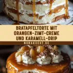 Bratapfeltorte mit Orangen-Zimt-Creme und Karamell-Drip 38 Pinterest Hidden Image
