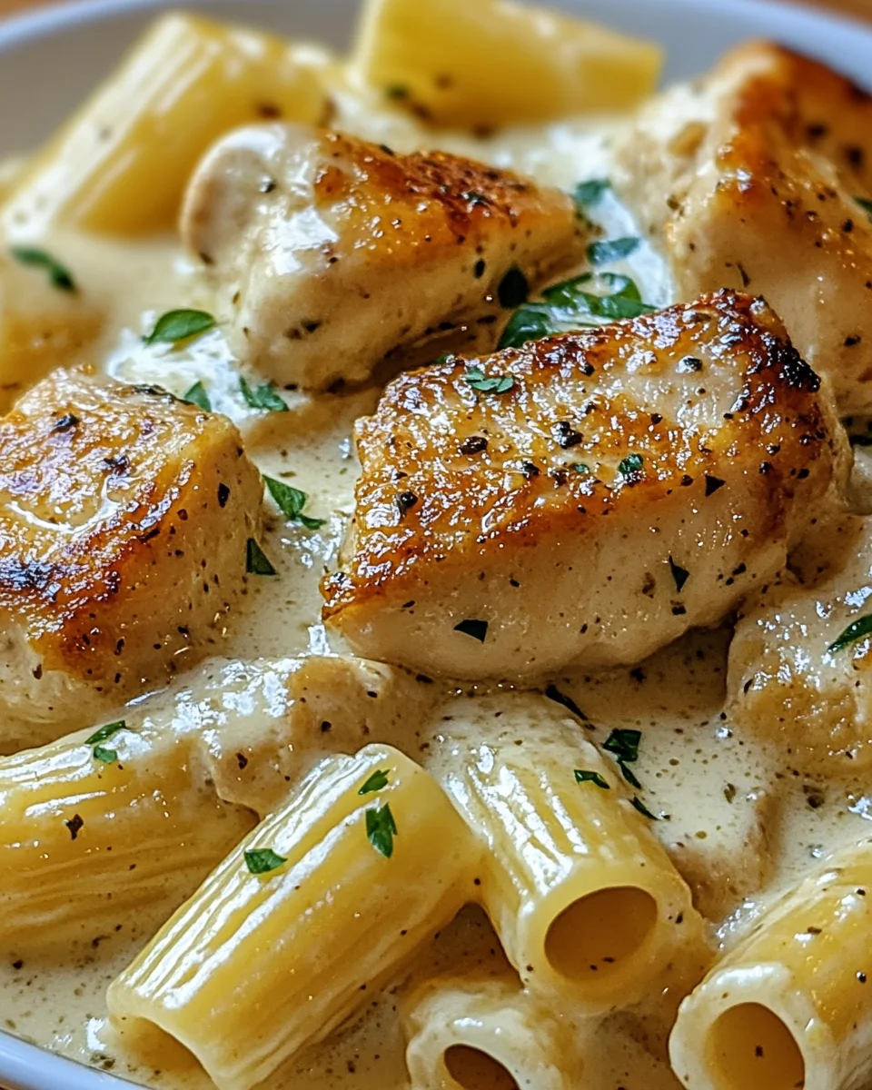 Cremiges Knoblauchbutter-Huhn und Rigatoni in Parmesan-Soße 22 Cremiges