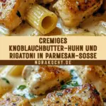 Cremiges Knoblauchbutter-Huhn und Rigatoni in Parmesan-Soße 21 Pinterest Hidden Image
