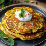 Curry-Spitzkohl-Pfannkuchen mit Minzjoghurt