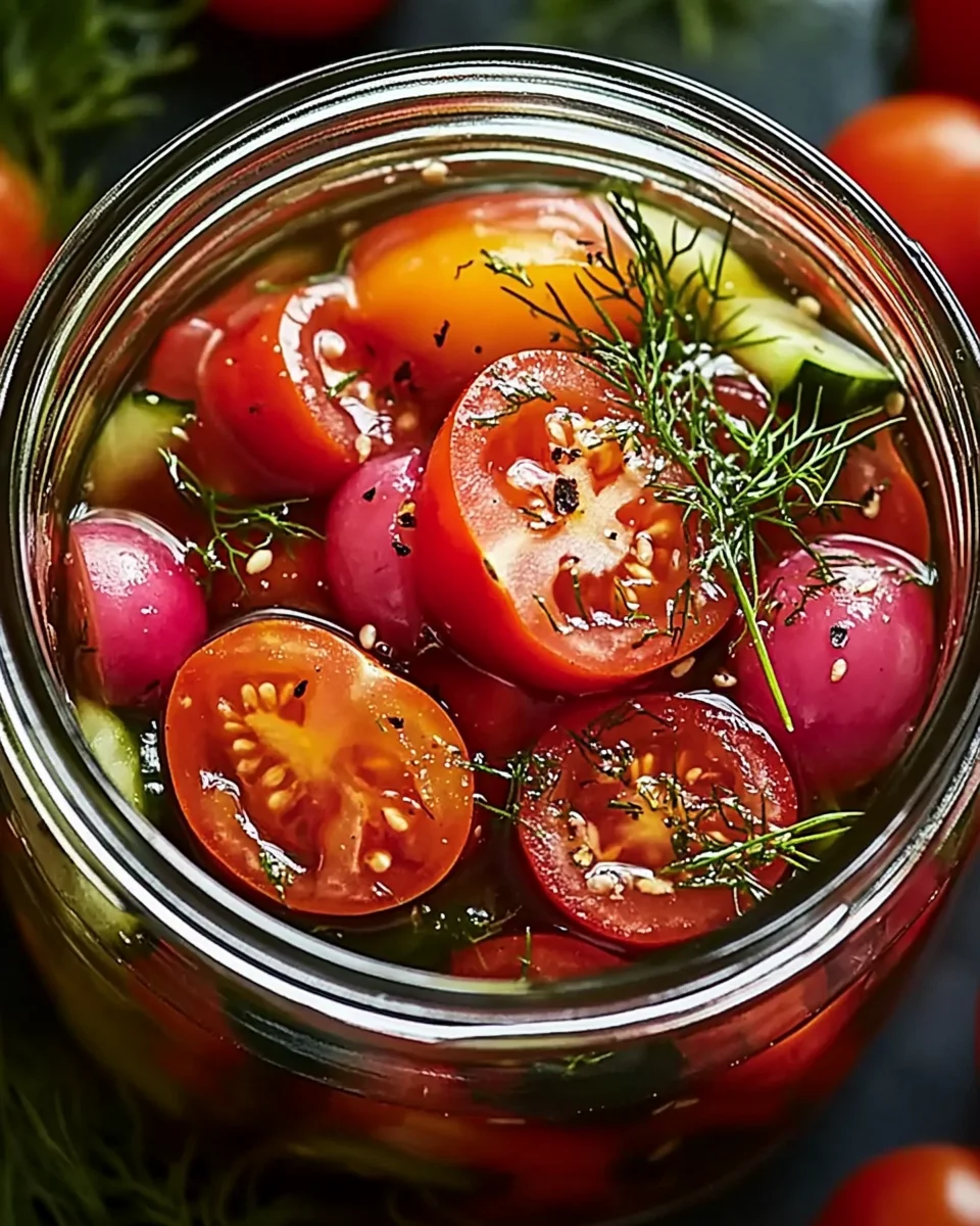 Homepage 4 Eingelegte Kirschtomaten, Rote Zwiebeln und Gurken