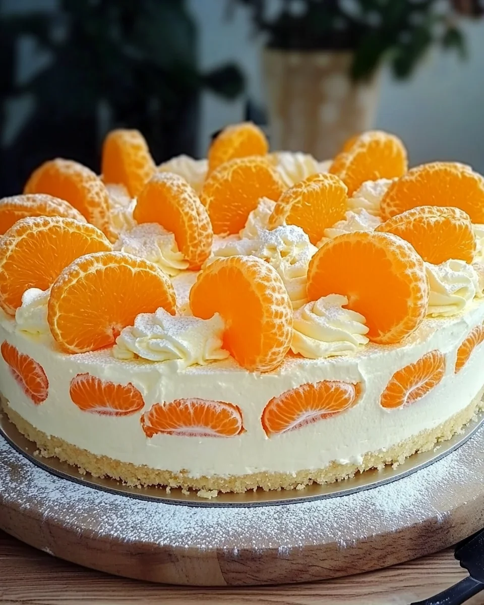 Fantakuchen mit Mandarinen und Paradiescreme