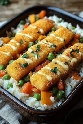 Fischstäbchen-Auflauf mit Reis und Gemüse