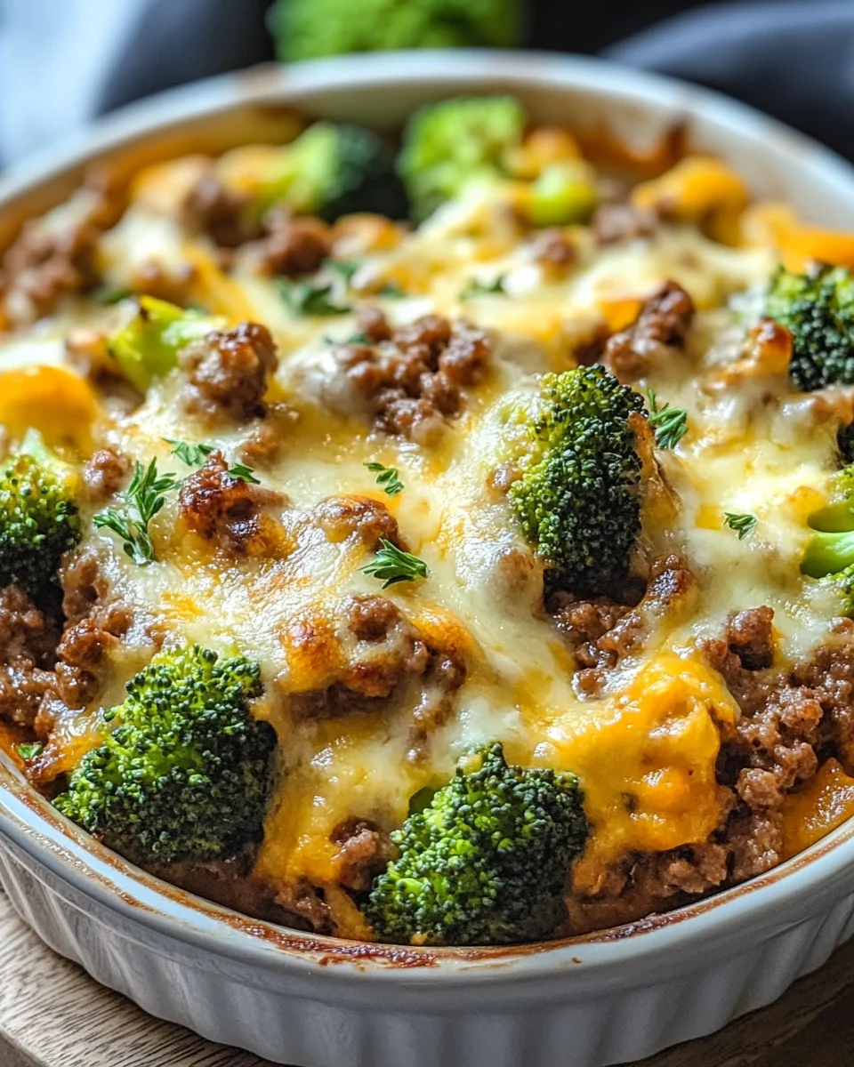 Fitness Auflauf mit Brokkoli und Hackfleisch