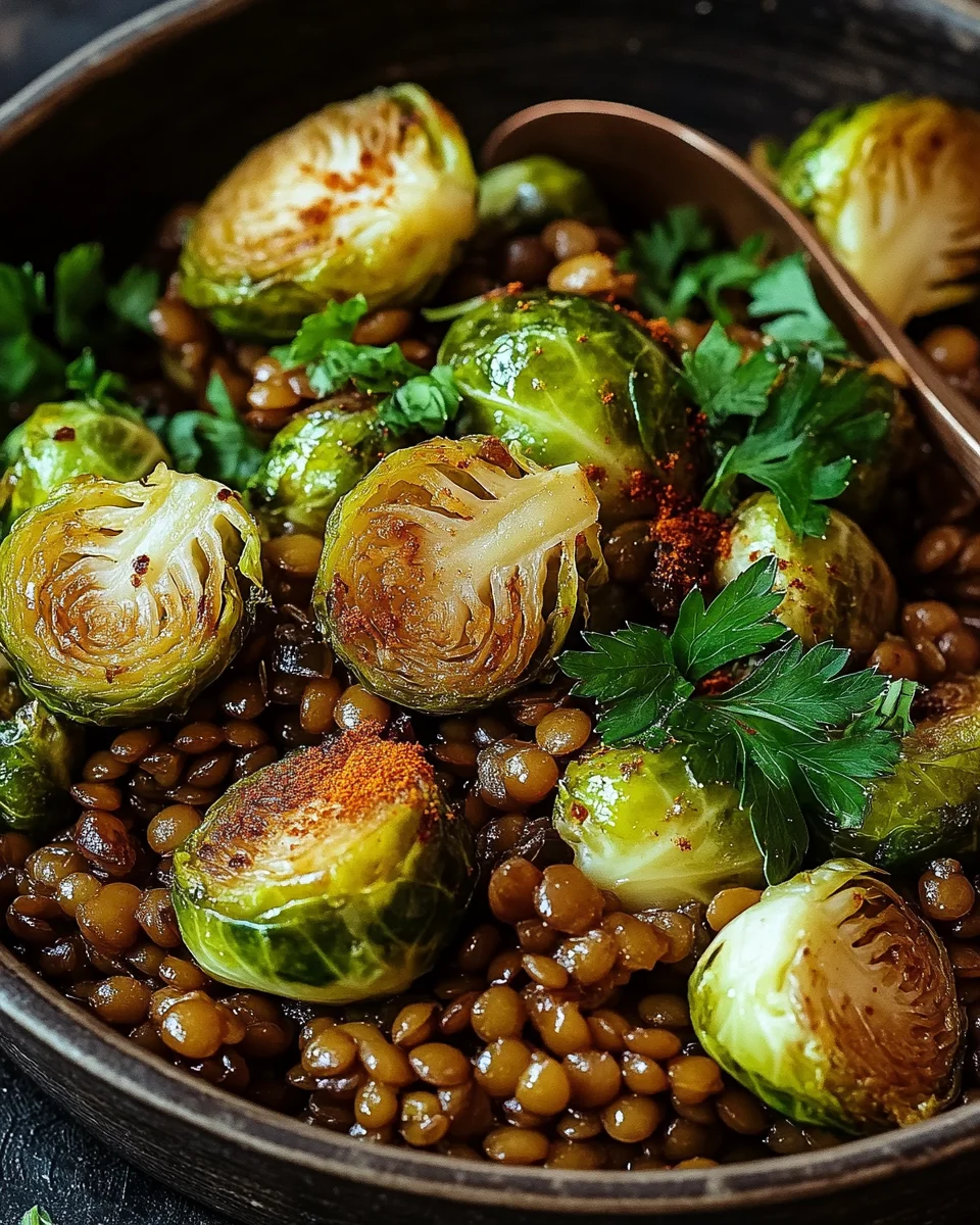 Gebratener Rosenkohl mit Berglinsen 21 Gebratener Rosenkohl mit Berglinsen