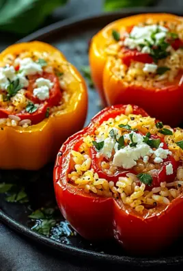 Gefüllte Ofenpaprika mit Reis und Feta