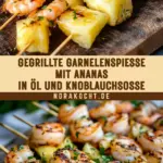 Gegrillte Garnelenspieße mit Ananas in Öl und Knoblauchsoße 16 Pinterest Hidden Image