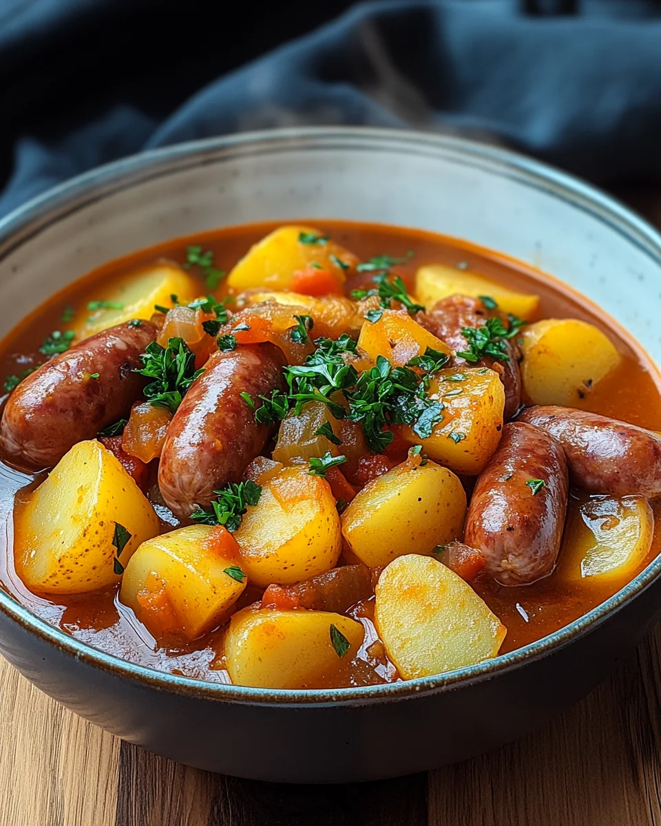 Kartoffelgulasch mit W&uuml;rstchen