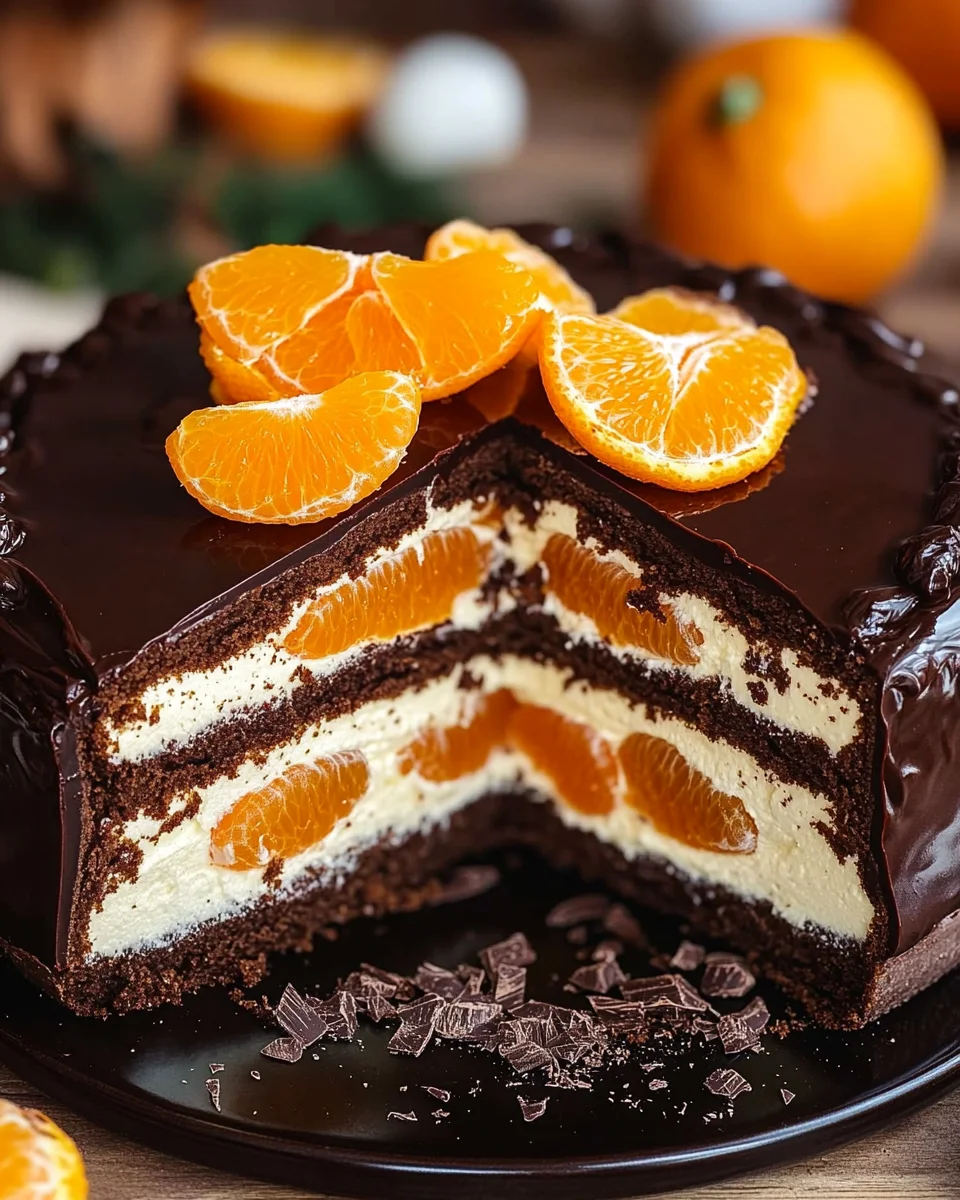 Lebkuchen-Torte mit Paradiescreme und Mandarinen