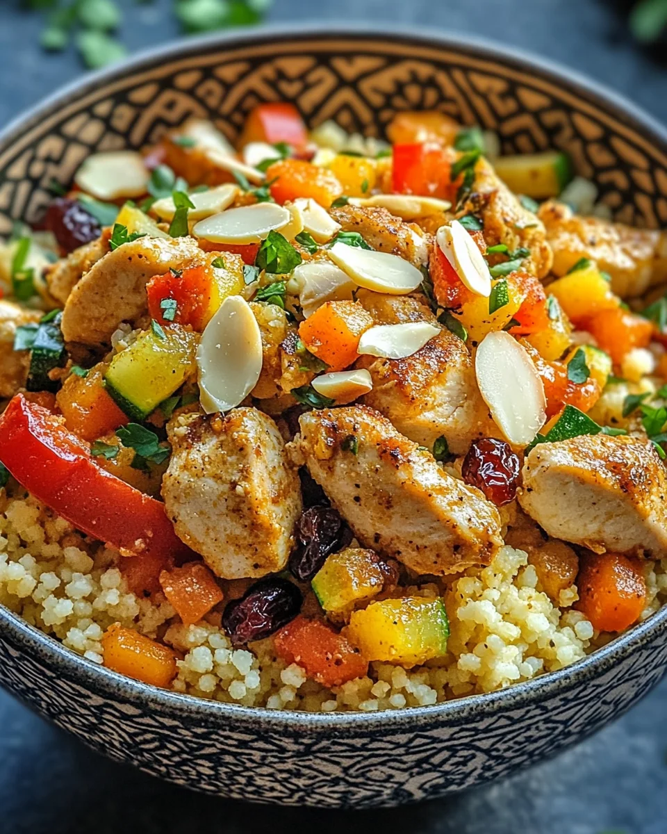 Marokkanische Hühner-Couscous-Schüssel 20 Marokkanische