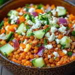 Orientalischer Rote Linsensalat mit