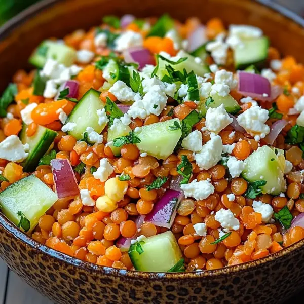 Orientalischer Rote Linsensalat mit