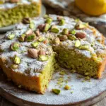 Pistazienkuchen mit Zitrone und Mandeln