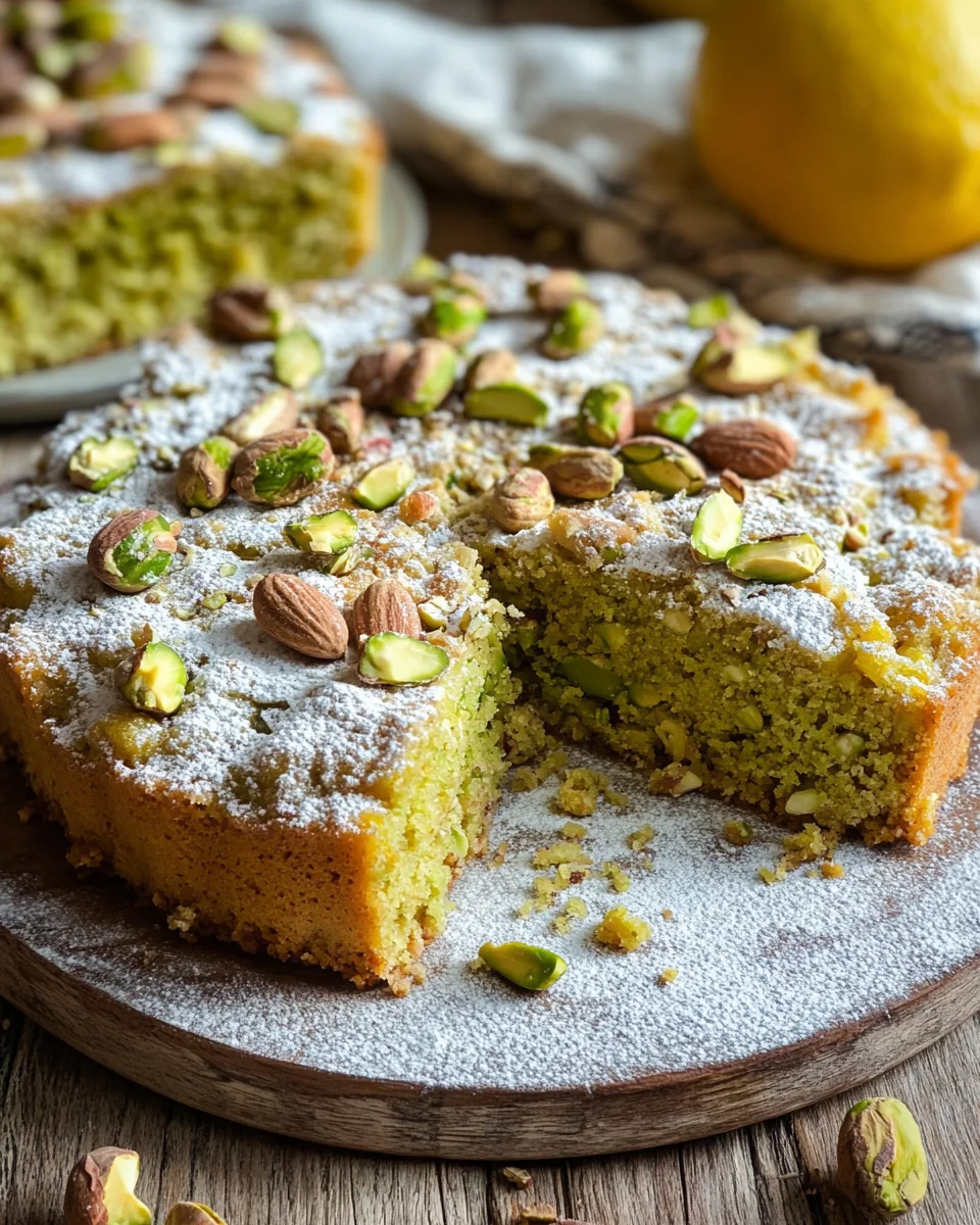 Pistazienkuchen mit Zitrone und Mandeln 21 Pistazienkuchen mit Zitrone und Mandeln