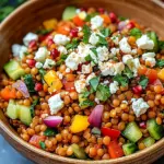 Rote Linsen Salat Orientalisch mit Feta