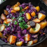 Rotkohl Pfanne mit Kartoffeln