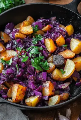 Rotkohl Pfanne mit Kartoffeln