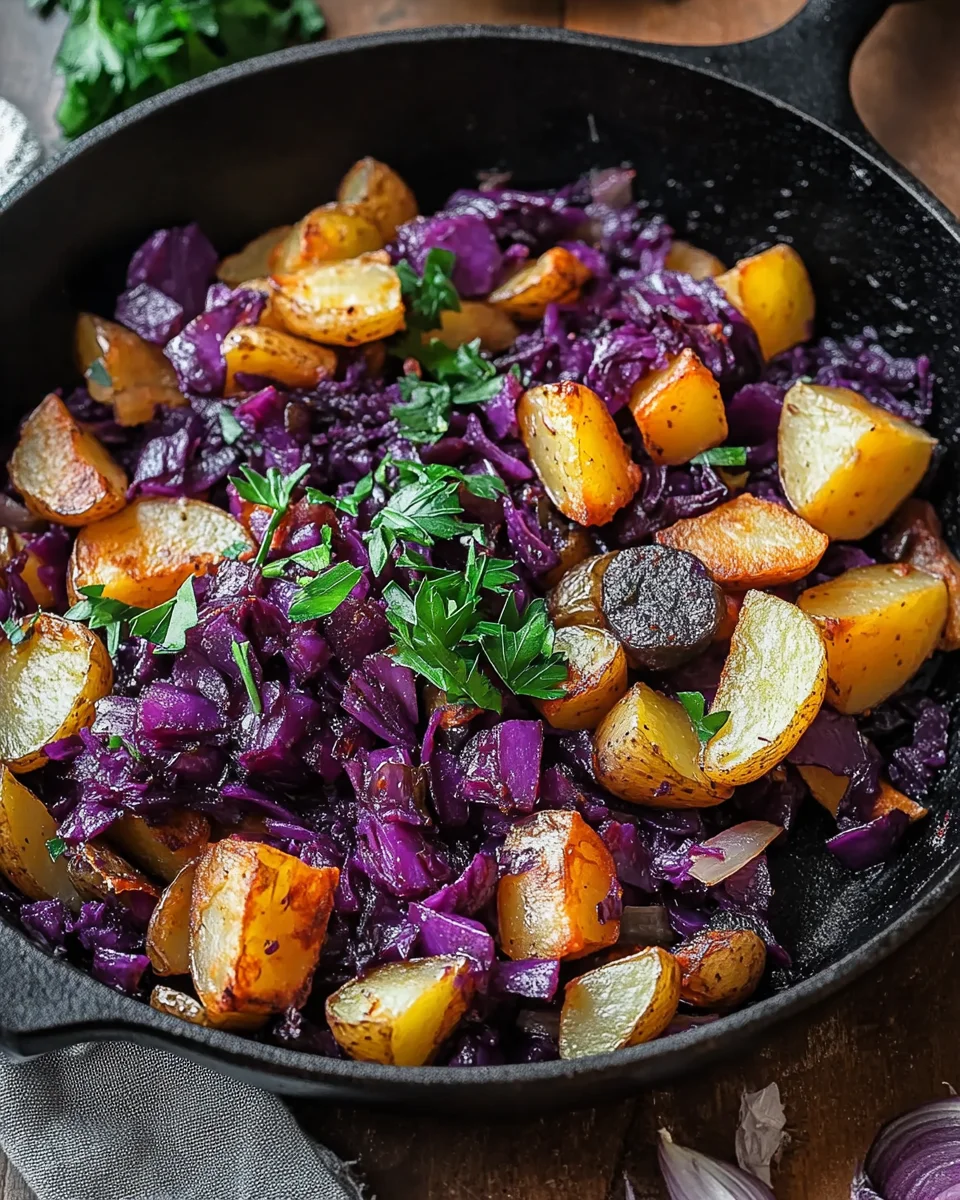 Rotkohl Pfanne mit Kartoffeln 21 Rotkohl Pfanne mit Kartoffeln