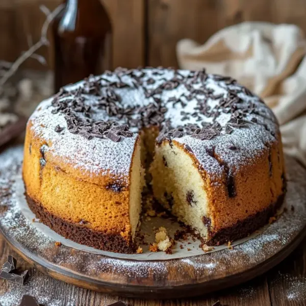 Saftiger und lockerer Eierlikörkuchen mit Schokoraspeln